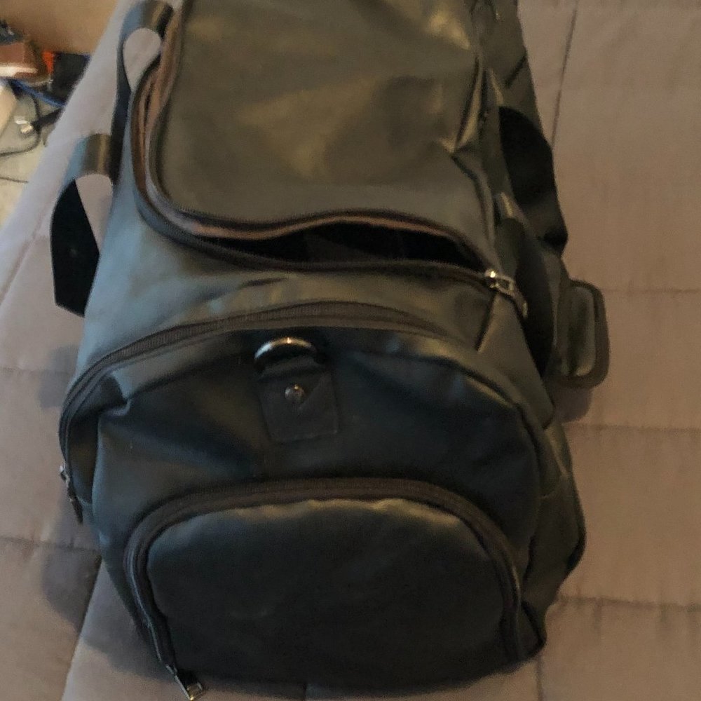 Black Leather Duffle Bag